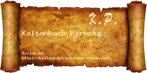 Kaltenbach Piroska névjegykártya